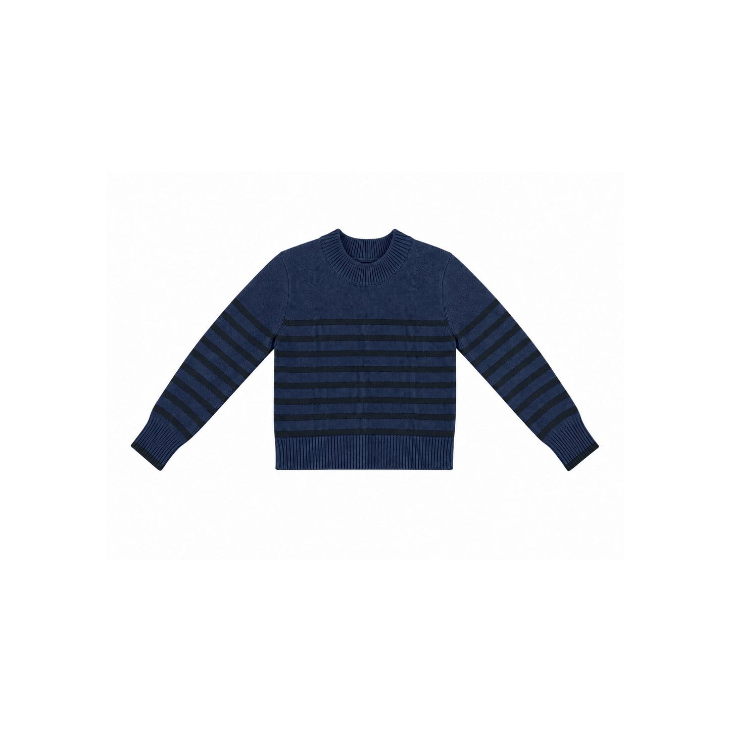 women's navy striped cotton sweater — tutto knit