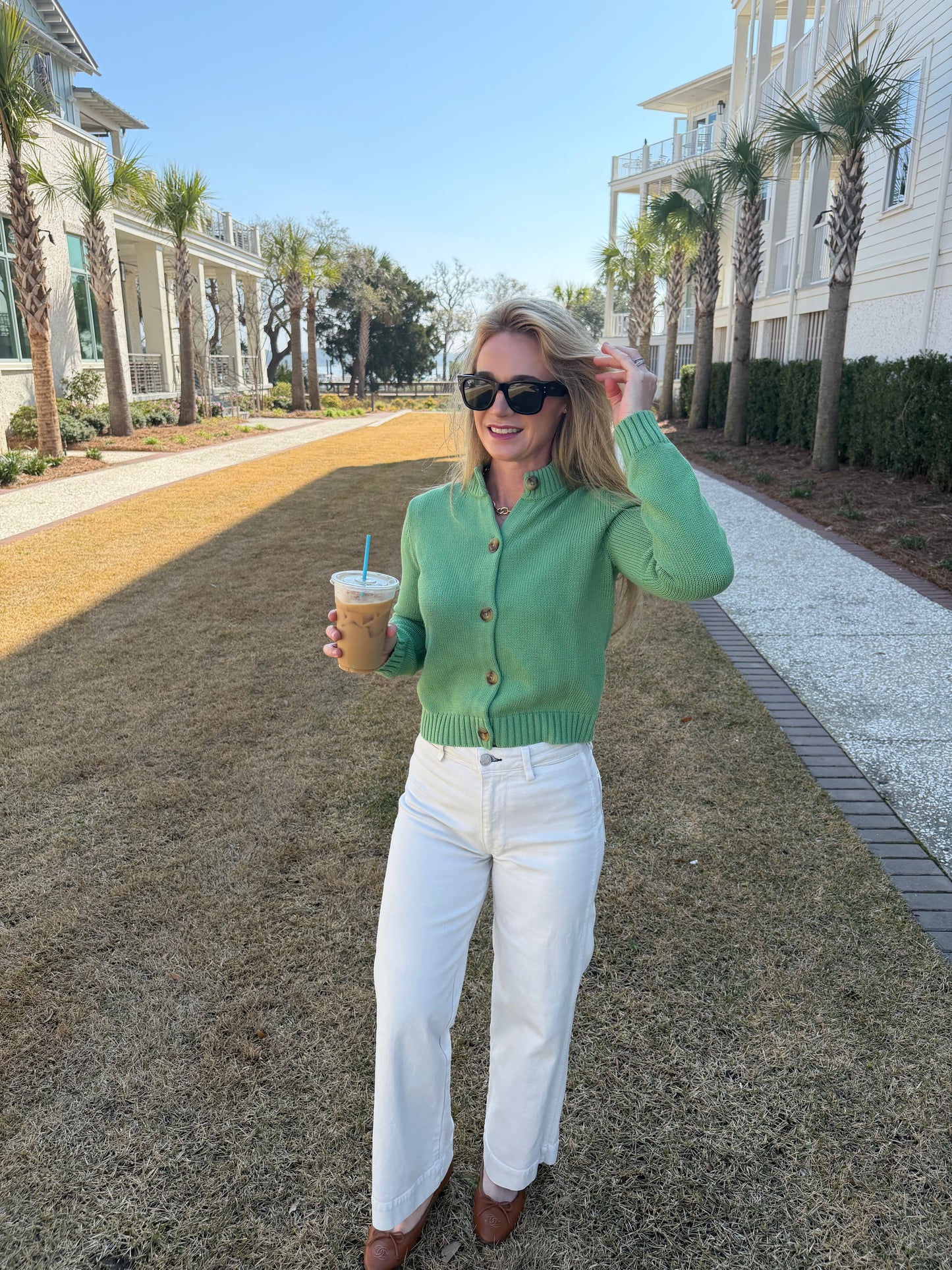 Club Green Cardigan Sweater