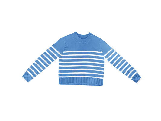 French Blue White Stripe Sweater