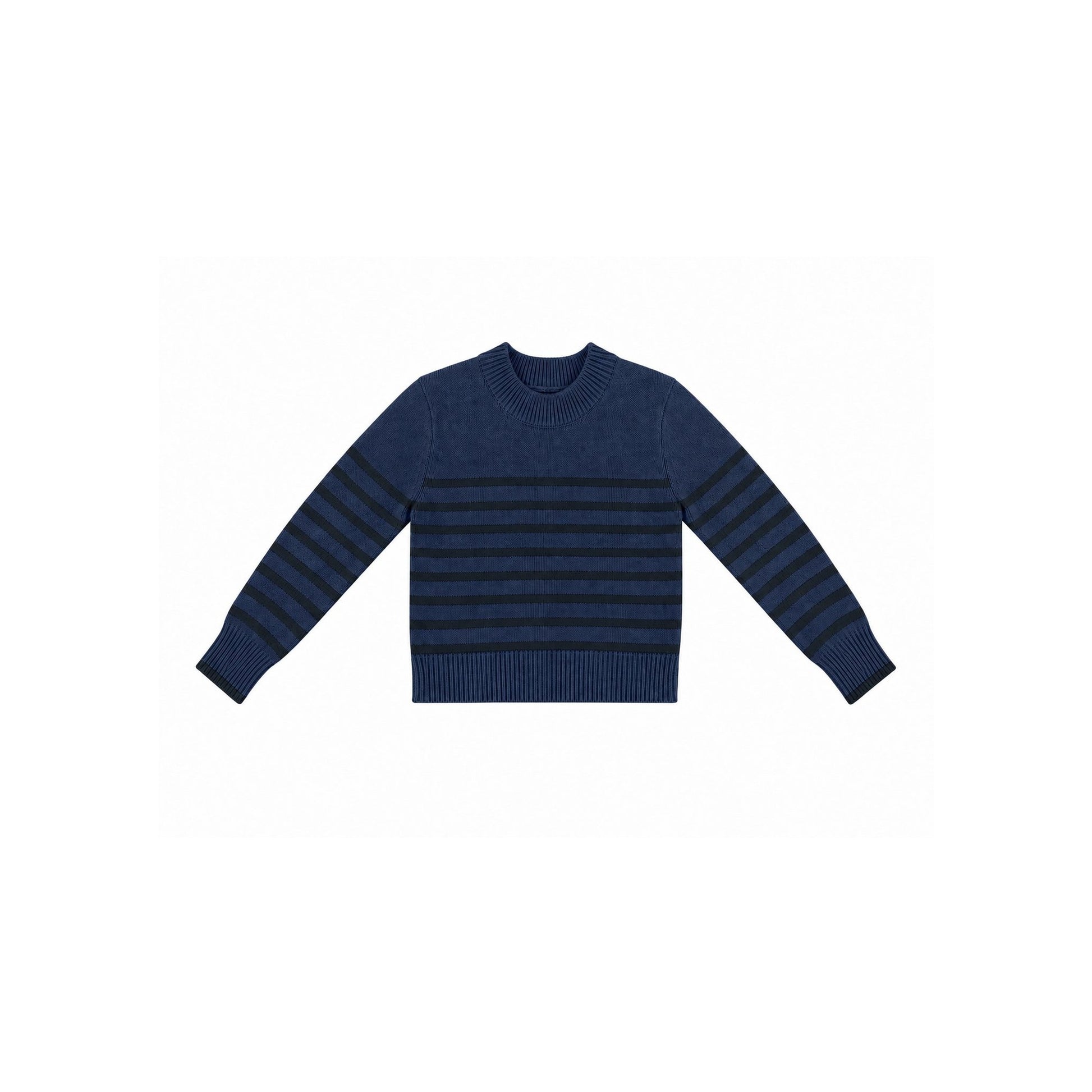 women's navy striped cotton sweater — tutto knit