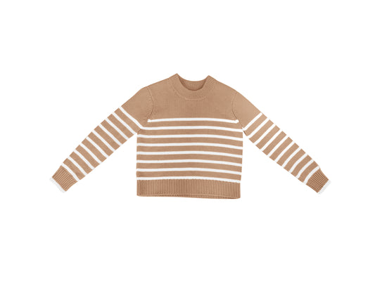 Sand White Stripe Sweater